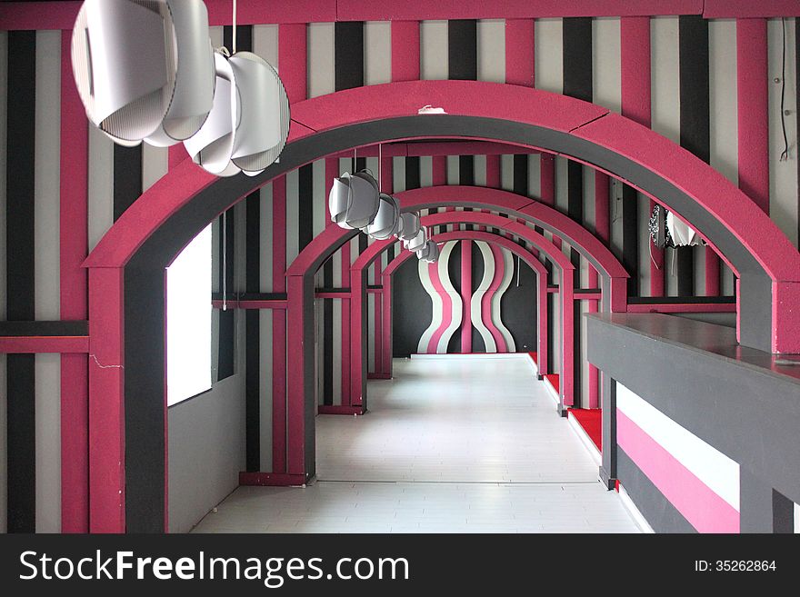 Lobby Design In Pink