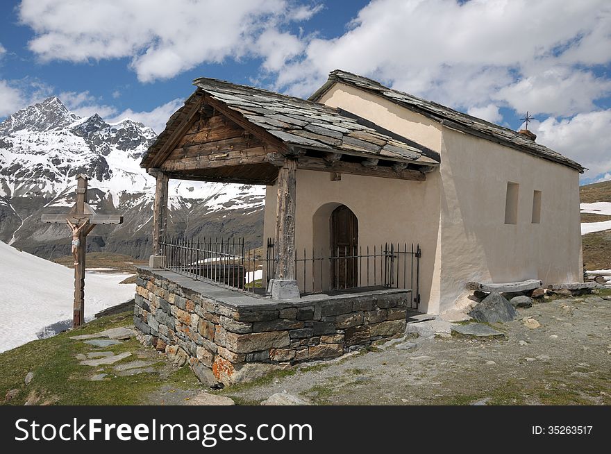 Chapel at Schwarzsee in Swiss Alps