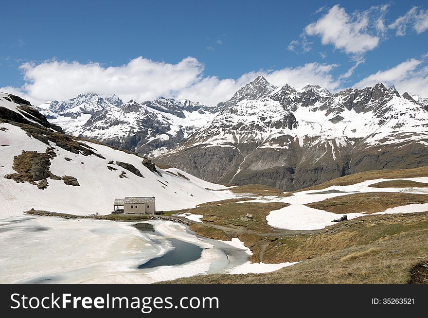 Chapel at Schwarzsee in Swiss Alps