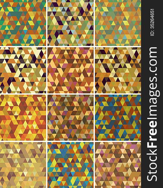 Set of geometric seamless  pattern.