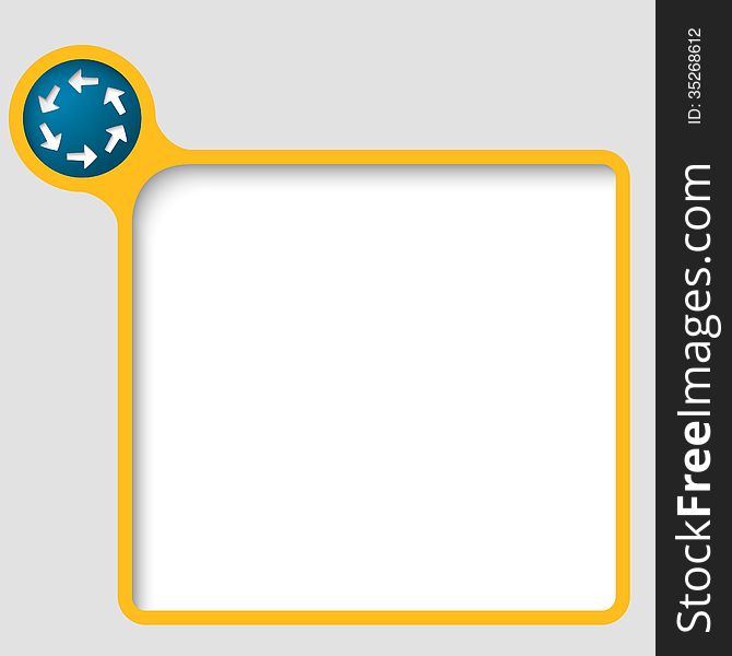 Yellow vector text frame with arrows