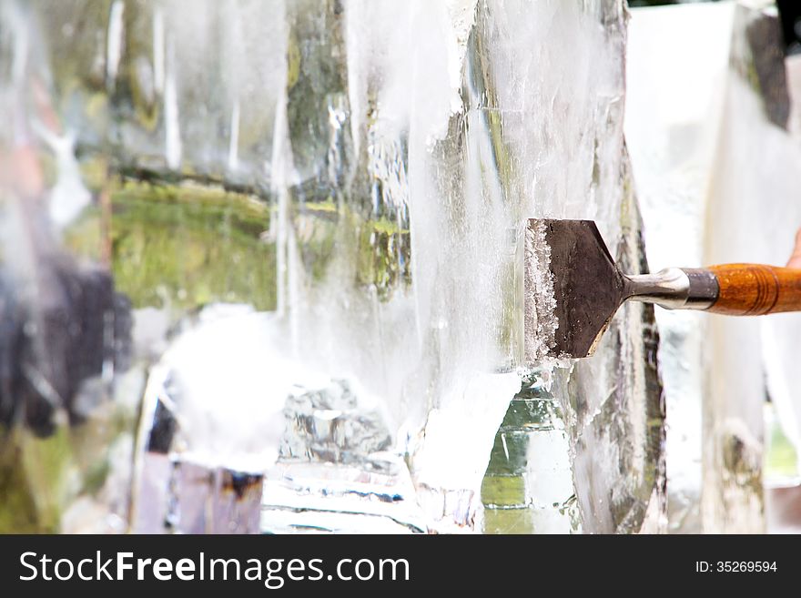 Close up of Ice Sculpture Carving