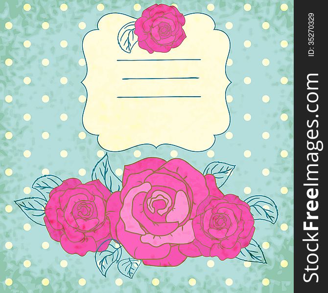 Vector Background With Pink Rose