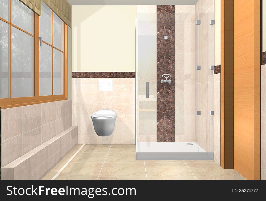 Three dimensional plan from renovated bathrooms. Three dimensional plan from renovated bathrooms