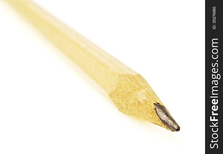 Oblique line of wood pencil tip on white background. Oblique line of wood pencil tip on white background