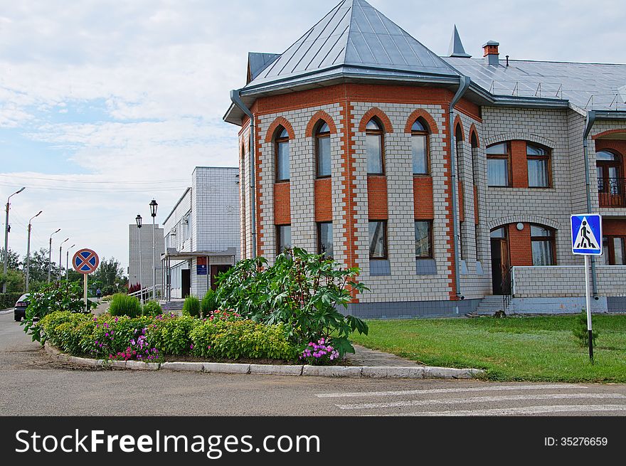 This is the building of hotel in the village Halbstadt in Russia. Like a little Germany in Russia. This is the building of hotel in the village Halbstadt in Russia. Like a little Germany in Russia.