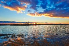 The Lake In The Afterglow And Cloudscape Stock Photography The Lake In The Afterglow And Cloudscape Stock Photography