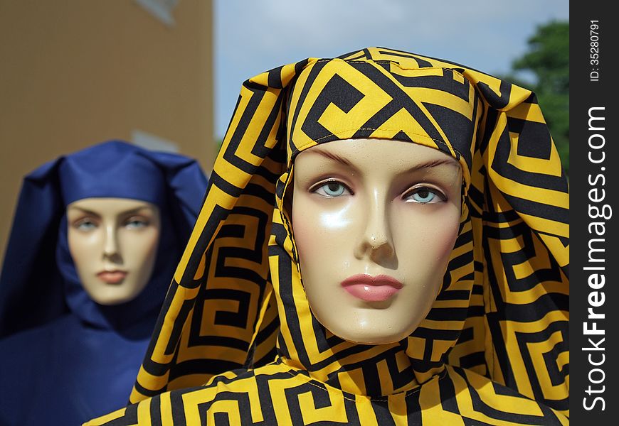 Mannequins outside a clothing store - Amazonia - Brazil.