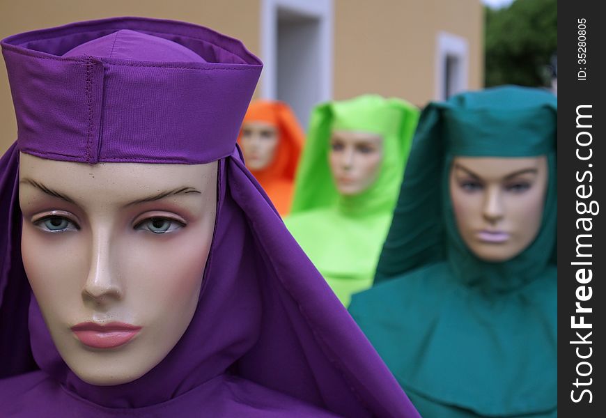 Mannequins outside a clothing store - Amazonia - Brazil.