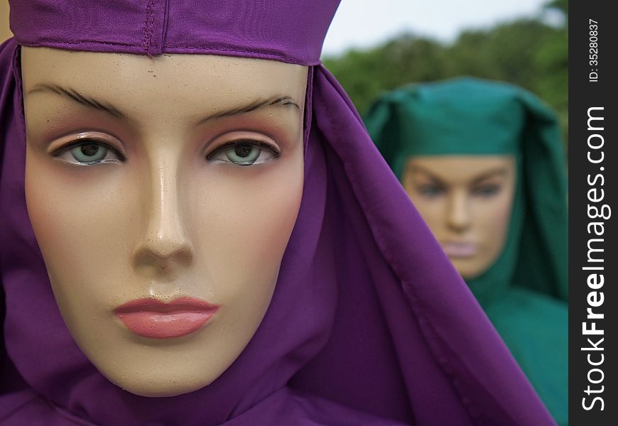 Mannequins outside a clothing store - Amazonia - Brazil.