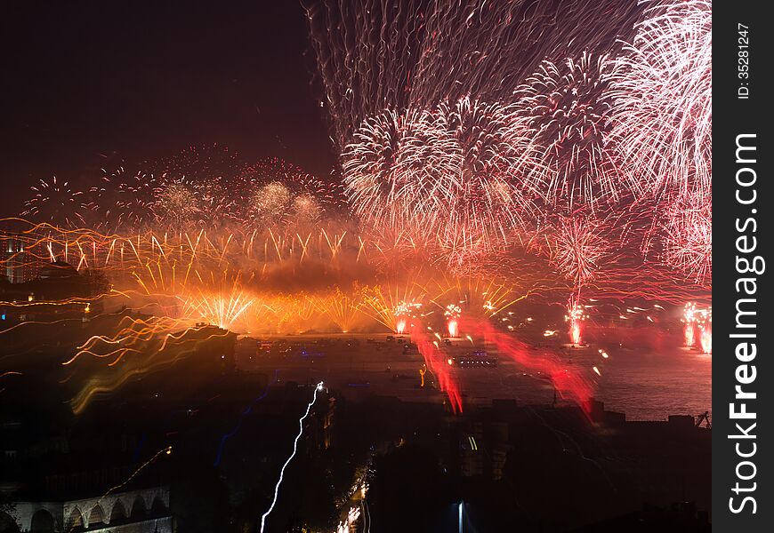 The Celebration of Turkish Republic Day with Fireworks show in Istanbul at October 29th, 2013 You can find different versions of the fireworks at the Celebration of the Turkish Republic Day at my portfolio. The Celebration of Turkish Republic Day with Fireworks show in Istanbul at October 29th, 2013 You can find different versions of the fireworks at the Celebration of the Turkish Republic Day at my portfolio.