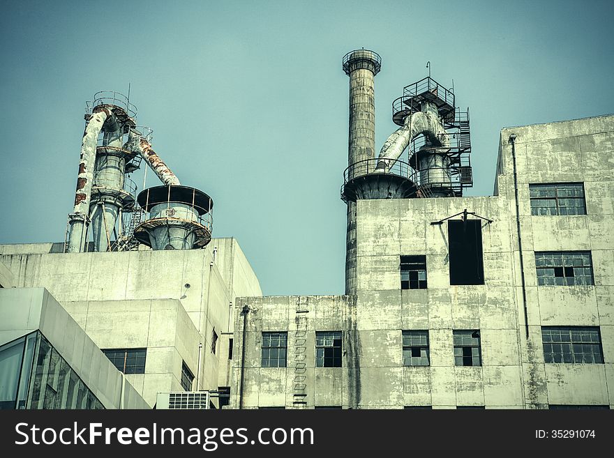 Old factory building exterior, China