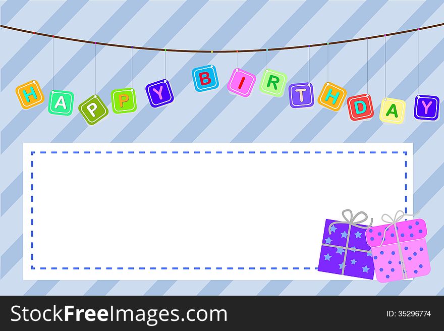 Template Baby Birthday Greeting Card