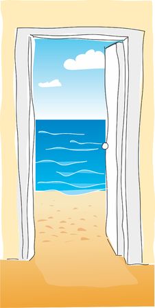 Door To The Sea Royalty Free Stock Photos Door To The Sea Royalty Free Stock Photos