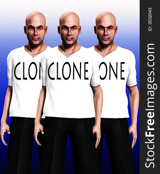 A conceptual image of a man that has been cloned many times. A conceptual image of a man that has been cloned many times.