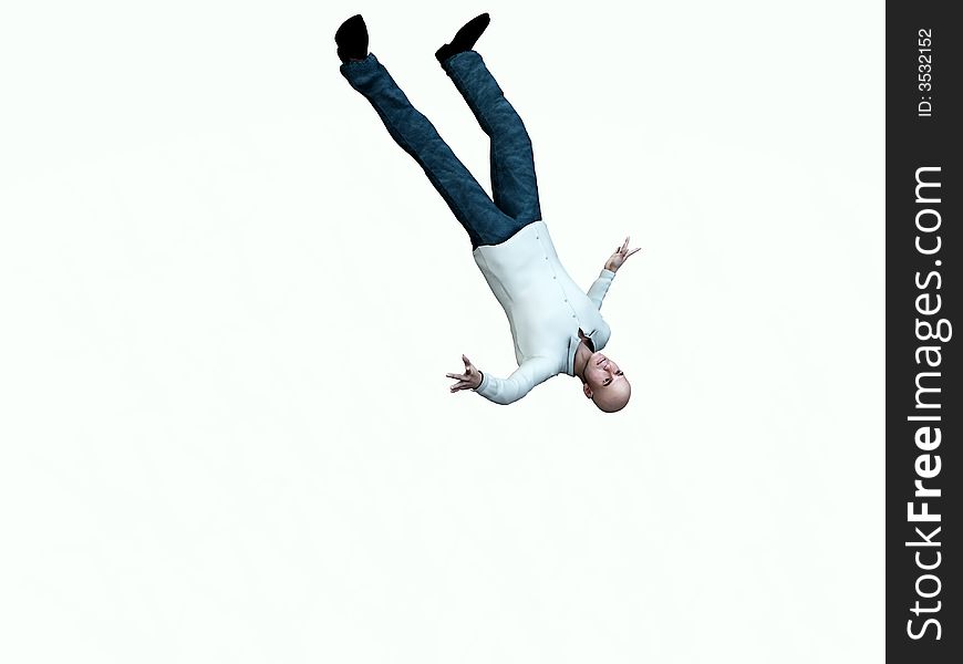 An conceptual image of a falling suicidal man. An conceptual image of a falling suicidal man.