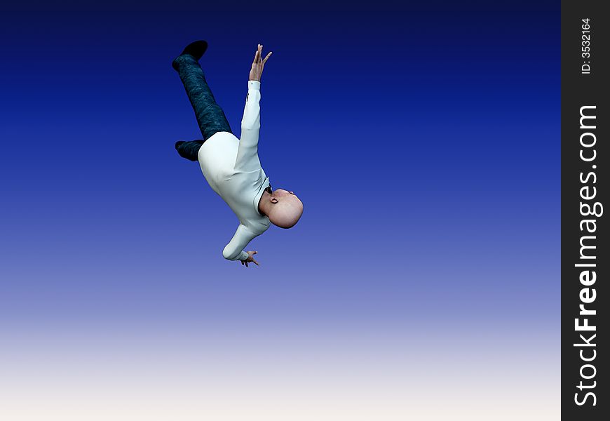 An conceptual image of a falling suicidal man. An conceptual image of a falling suicidal man.