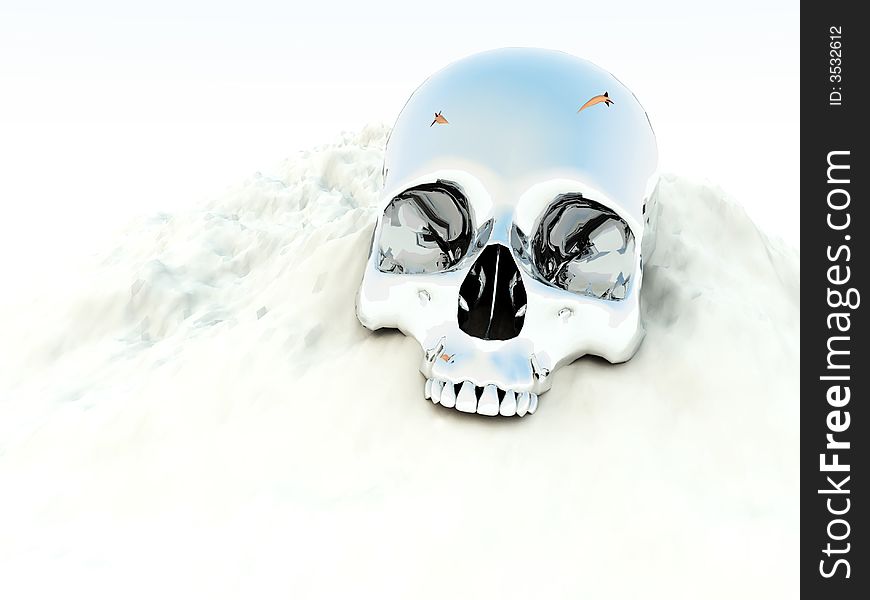 A conceptual image of a metal skull showing the horrors of murder and death,it could be a good image for Halloween. A conceptual image of a metal skull showing the horrors of murder and death,it could be a good image for Halloween.
