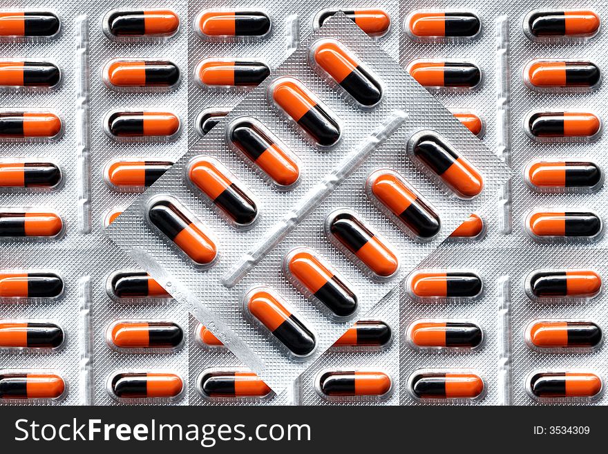 A lot of pills background