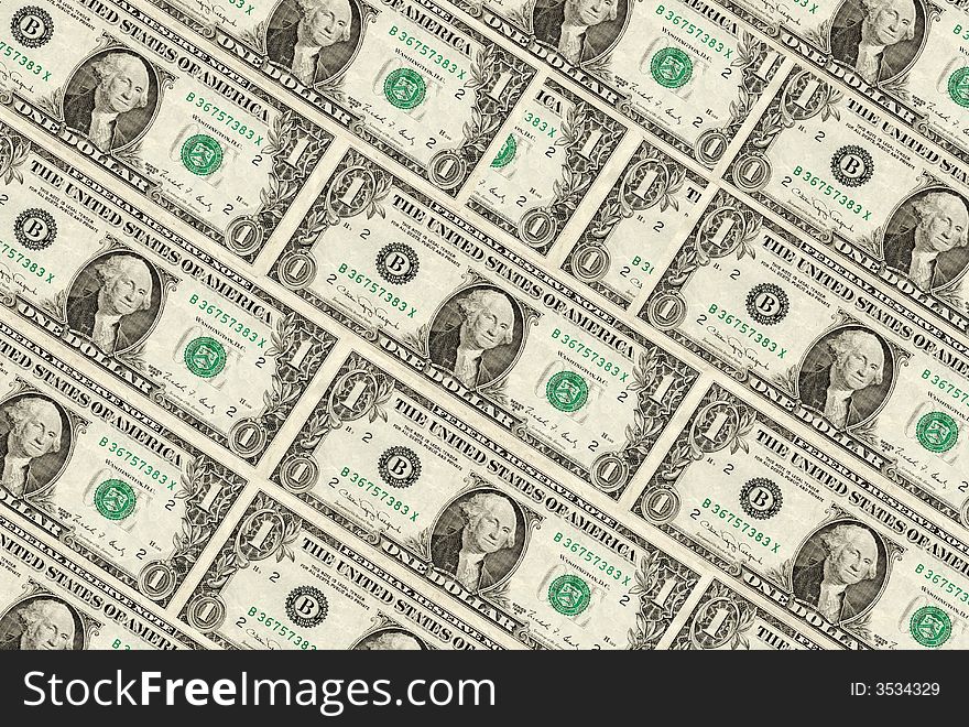 Dollar bills background close up