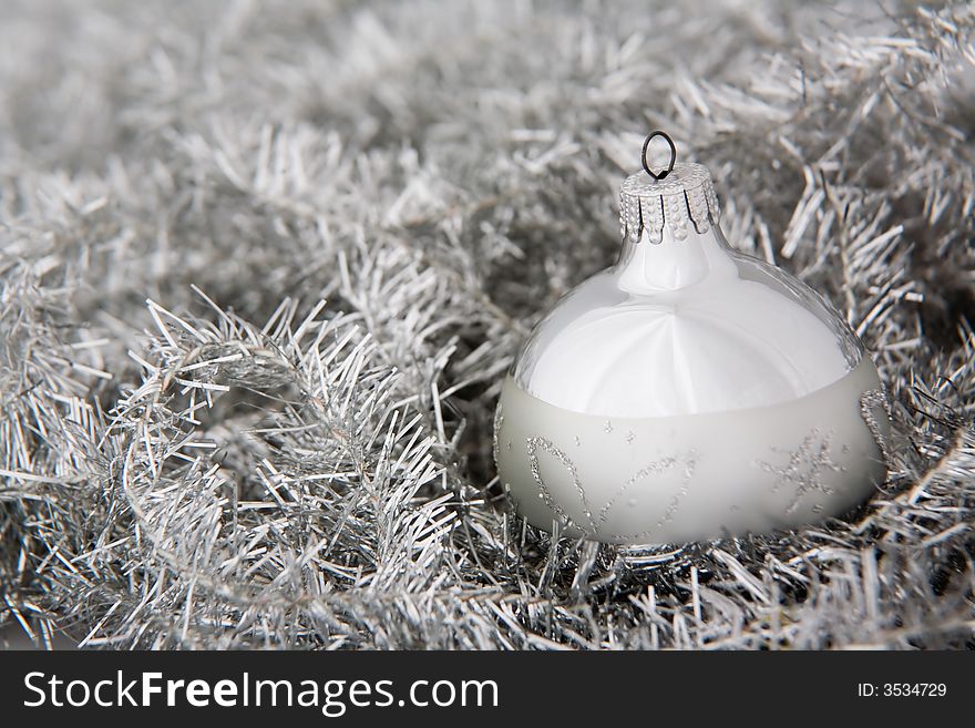 Silver Christmas or New Year decoration. Silver Christmas or New Year decoration