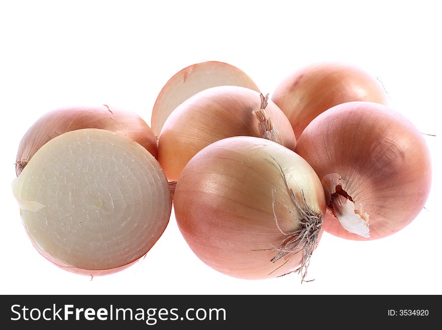 Some onions on white isolated