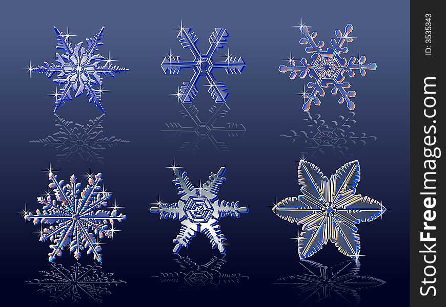 Vector Real snowflakes