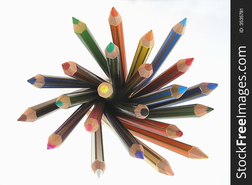 Color pencils  abstract on white