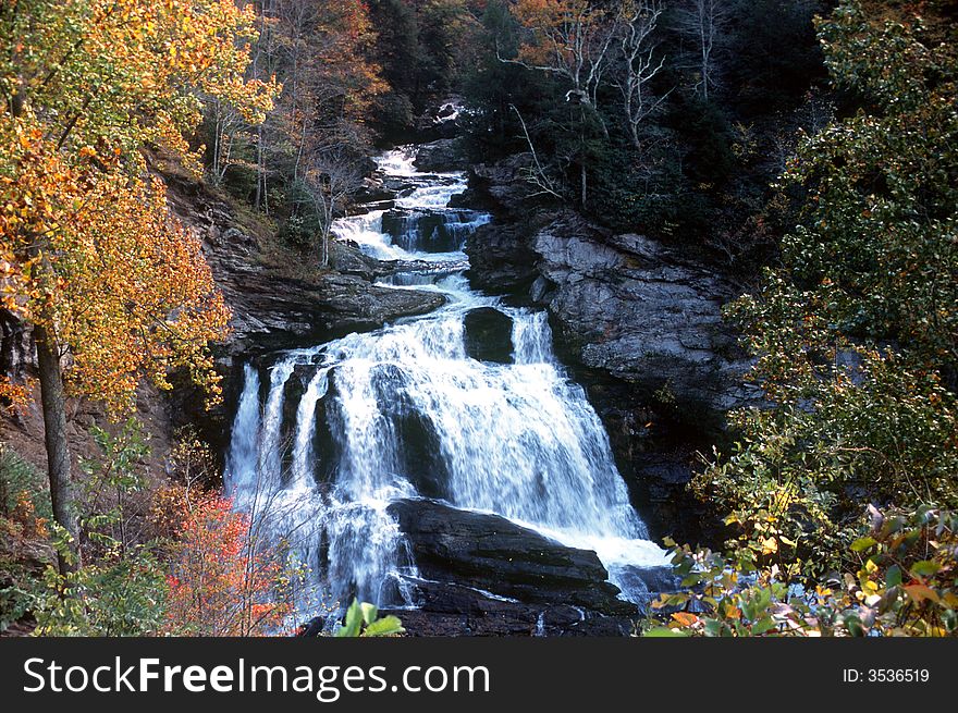 Cullasaja Falls located in Nantahala National Forest, North Carolina. Cullasaja Falls located in Nantahala National Forest, North Carolina.