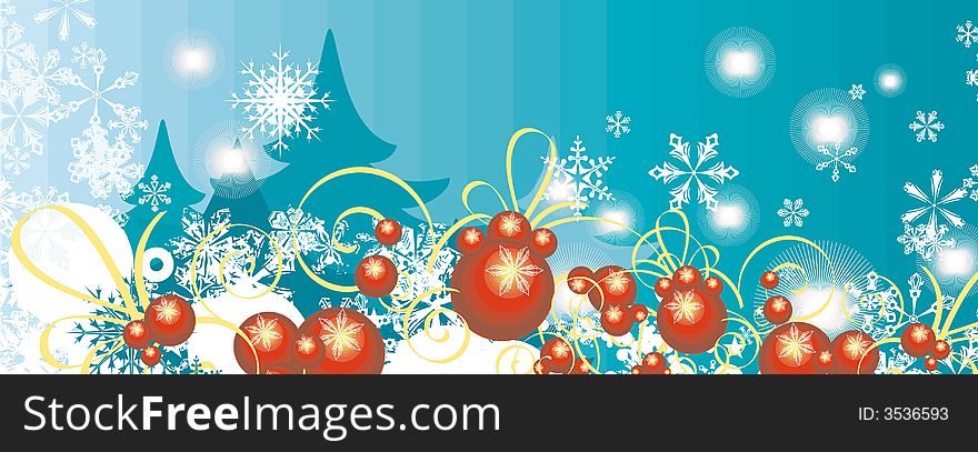 Winter holiday grunge background with snowflakes and pine trees,  illustration. Winter holiday grunge background with snowflakes and pine trees,  illustration.