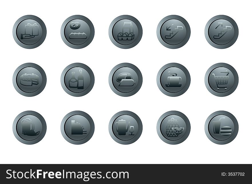 Set of vector round icons