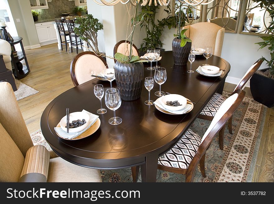 Dining table with luxury decor. Dining table with luxury decor.