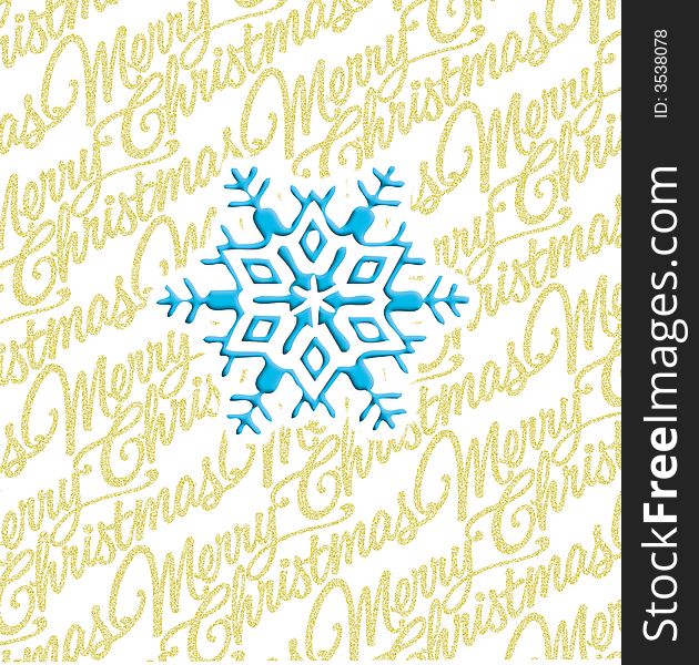 Blue Snowflake with Christmas background. Blue Snowflake with Christmas background