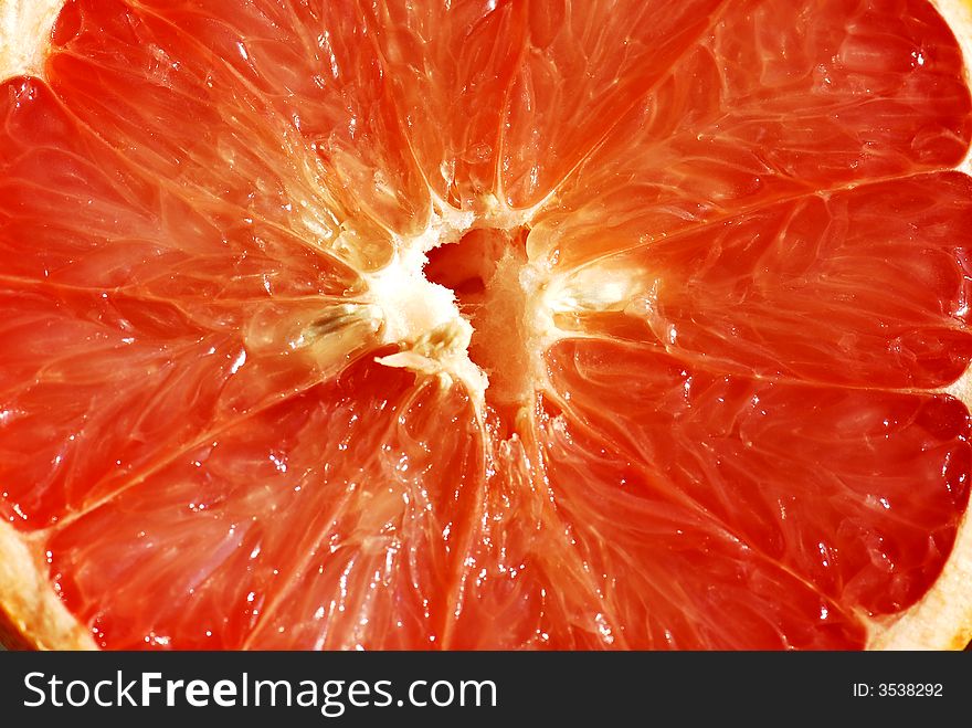 Close up of red grapefruit