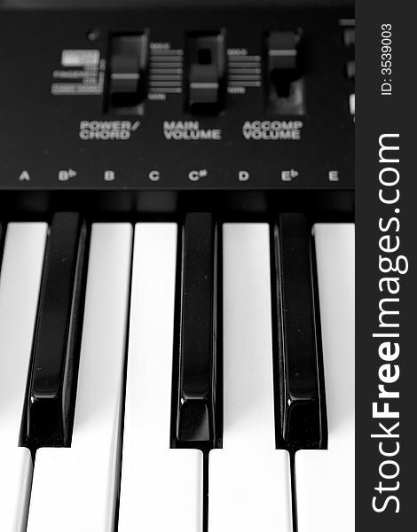Close up view of an electronic piano. Close up view of an electronic piano