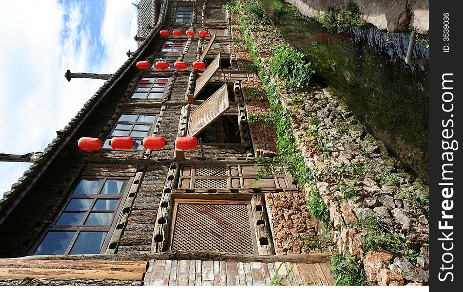 House in Lijang, a Nazi city in Yunnan province, China