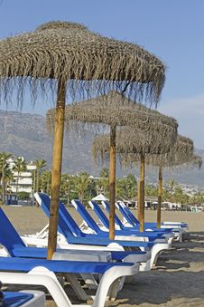 Beach Umbrellas And Beds Royalty Free Stock Photo Beach Umbrellas And Beds Royalty Free Stock Photo