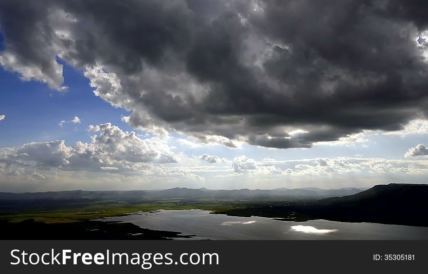 Cloudscape Sun Burst Ray Timelapse