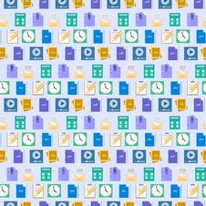 Seamless Flat Web Icons And Simbols Pattern Royalty Free Stock Images