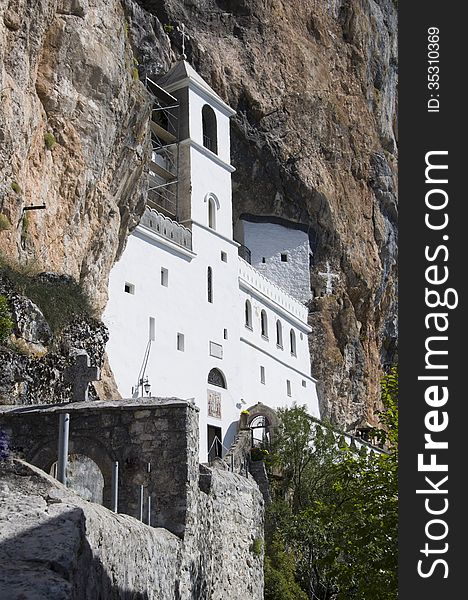 The famous Ostrog Monastery in Montenegro