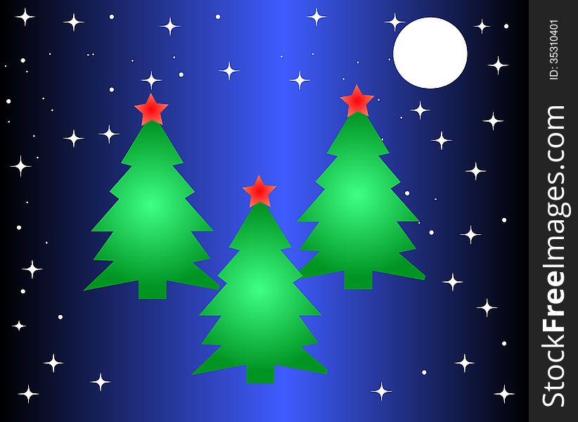 Illustration of a christmas trees.