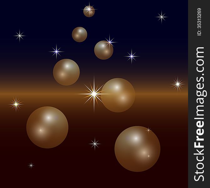 Vector Abstract Background With Planets And Stars