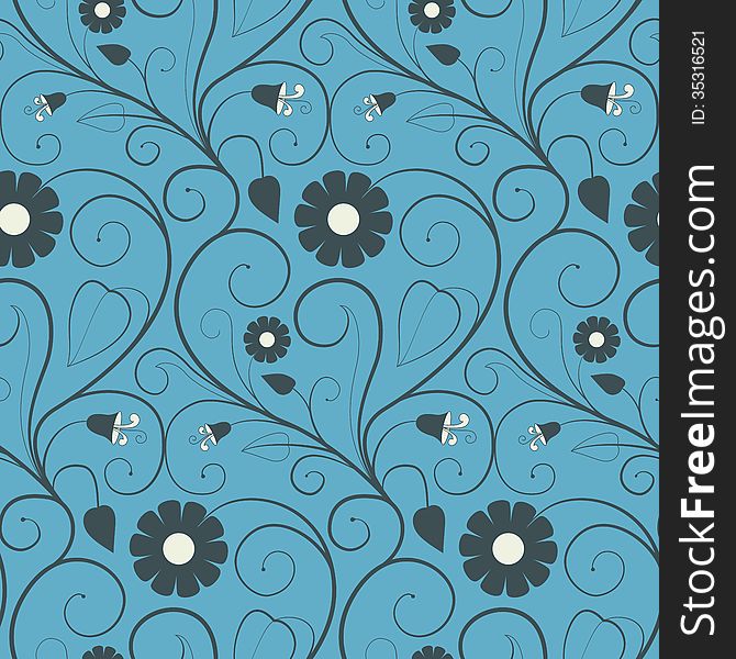 Floral seamless pattern. Can be used for wallpaper, web page background, surface textures. Ready for use.