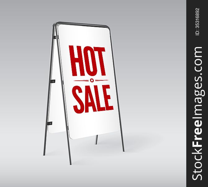 Pavement sign with the text Hot sale
