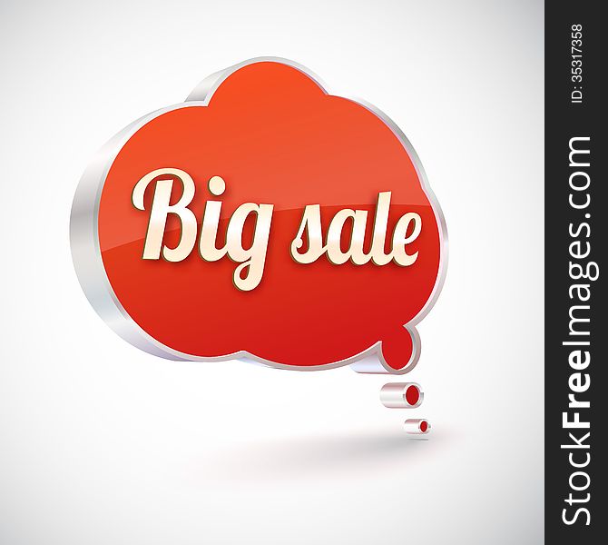 Big sale vector icon, bubble with metal texture, illustration. Big sale vector icon, bubble with metal texture, illustration