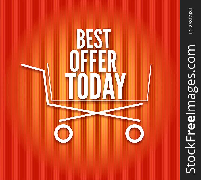 Shopping cart on a bright background, the symbol, with the inscription vector illustration for your design