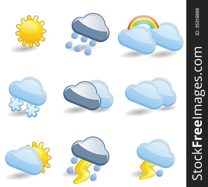 Fancy and elegant weather icon set.