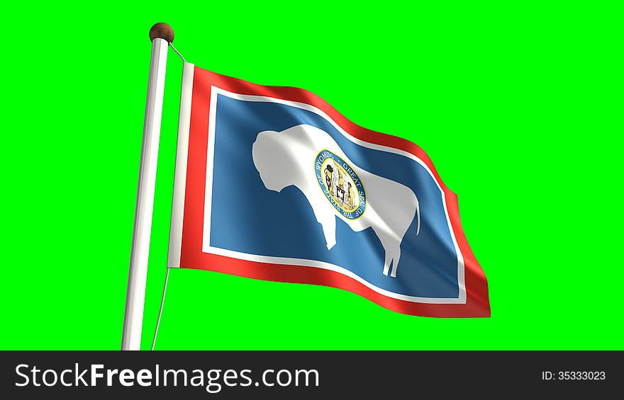 Wyoming flag (seamless & green screen)