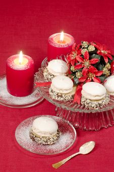 Christmas Decoration With Candles Ribbons And Cookies Royalty Free Stock Photo Christmas Decoration With Candles Ribbons And Cookies Royalty Free Stock Photo