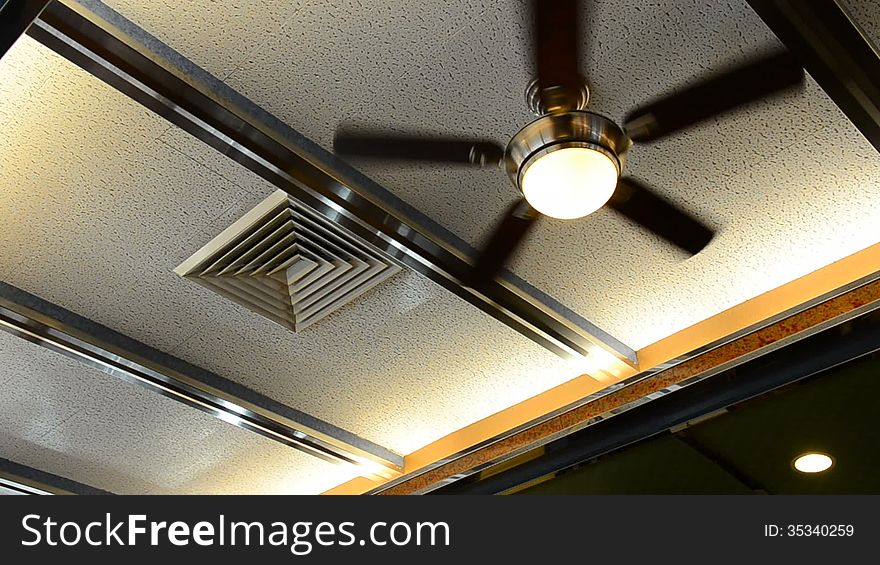 Ceiling fan in diner restaurant